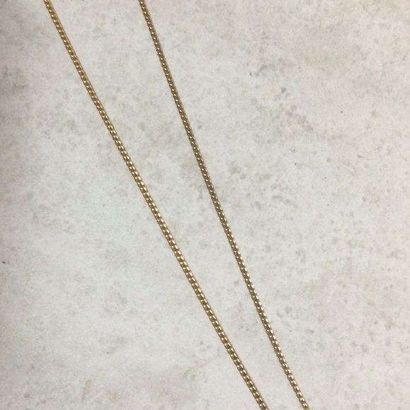 Copper swirl drop on gold chain necklace - Picture 5 of 8